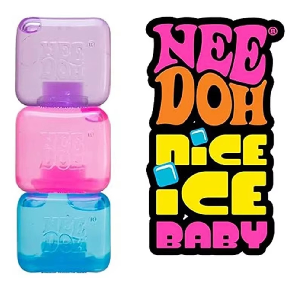 🔥NeeDoh Nice Ice Baby Sensory & Stress Super Solid Squeeze Toy 1.25" BLUE NWT🔥
